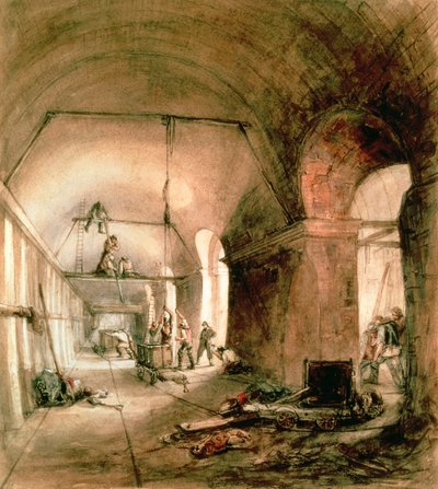 Building the Thames Tunnel, (Rotherhithe Tunnel), c.1830 by Unbekannt Unbekannt